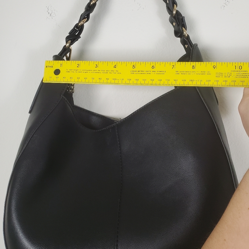 INC International Concepts Black Faux Leather Hobo Bag - Picture 7 of 13